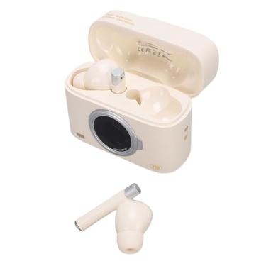 Imagem de Yunir Fones de Ouvido Sem Fio, Broto de Orelha Bluetooth Com Baixa Latência, Fones de Ouvido Cancelando o Ruído, Leves No Fone de Ouvido Com Cordão para Treino de Ginástica (Bege)
