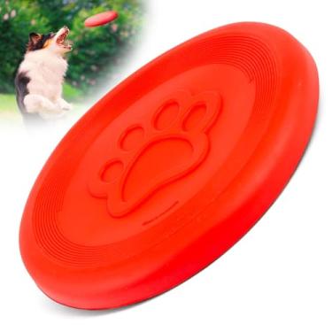 Imagem de Jeffers Brinquedo para mastigar cães de borracha natural para animais de estimação – Frisbee em forma de pata vermelha, médio – aroma de baunilha, durável, não tóxico, seguro para lava-louças