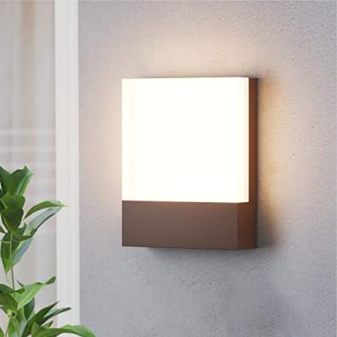 Imagem de Aoceley Pacote com 1 luminária de parede LED moderna para ambientes externos, 24W 3000K para varanda e pátio, luminárias de parede externa LED IP65, arandela de parede de perfil baixo para casa