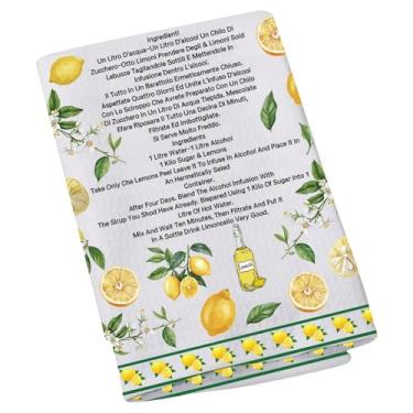 Imagem de Limoncello Amalfi italiano limão chá café toalha Limoncello ingredienti presente mãe pai BFF toalha de cozinha bebida (Limoncello Ingredienti-T)