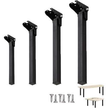 Imagem de 4 Unidades 60 Cm Pernas De Mesa Dobráveis Em Gancho De Cabelo Pernas De Suporte Dobráveis De Ferro Para Mesa De Centro Móveis Mesas De Cabeceira Mesa Portátil Para Laptop, Black, 29.5cm(11.6in)