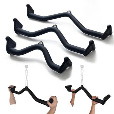 Imagem de BLUSLM Barra de puxar para baixo barra T anexo de fileira, barra em V tríceps Lat acessórios pulldown, barra de treinamento de força nas costas para acessórios de máquina de cabo de exercício de