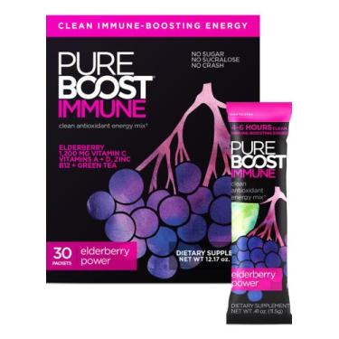 Imagem de Mistura de bebidas energéticas Pureboost Immune com sabugueiro, 30 pac