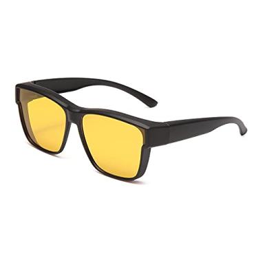 Imagem de Long Keeper Óculos de sol polarizados envolventes – mulheres, homens, grandes, leves, para usar sobre óculos de grau, Amarelo, G