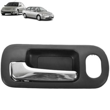 Imagem de Maçaneta Interna Gatilho Porta Dianteira Esquerda Motorista Honda Civic 2001 2002 2003 2004 2005