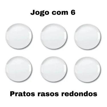 Imagem de Jogo de Prato 6 peças Raso Redondo 27cm Vidro Opaline Cosmo