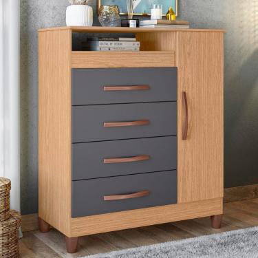 Imagem de Cômoda 4 Gavetas 1 Porta com Pés Turquesa Albatroz