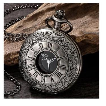 Imagem de Relógio de bolso vintage com números romanos de quartzo para casal - L