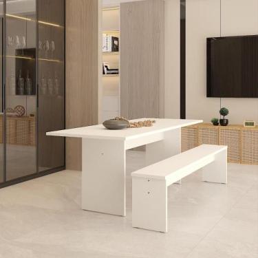 Imagem de Mesa de Jantar 200x80x74cm 25mm C/01 Banco Essence - Metalig