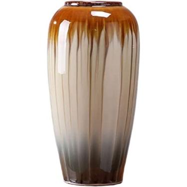 Imagem de LIFOND Vaso de flores vaso de flores chinês zen ornamentos decorativos forno de alta temperatura vaso de cerâmica esmalte variável vaso de mesa insertor de flores vasos de flores decoração de mesa
