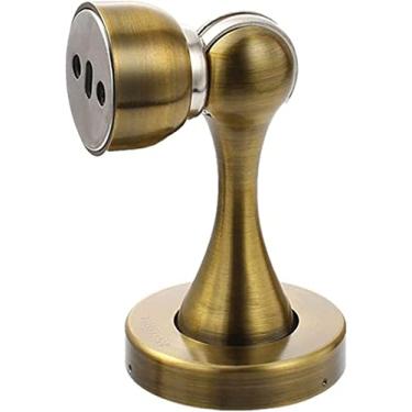 Imagem de LIFOND Batente de porta montado na parede, batente de porta de aço inoxidável, batente de porta anticolisão, batente de porta de quarto de altura ajustável, para porta de banheiro e cozinha, bronze