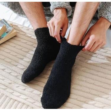 Imagem de Meia Felpuda Longa Cano Alto Inverno Frio extremo Neve tamanho único u