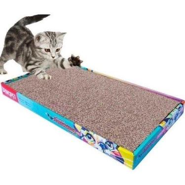 Imagem de Arranhador Plano de Papelão p/ Gatos BrinqPet Evita Arranhar Sofá