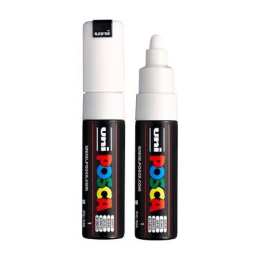 Imagem de posca Marcadores de tinta à base de água uni PC-7M, ponta larga (4,5-5,5 mm), branco, 2 unidades