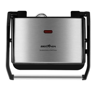 Imagem de Sanduicheira Grill Press Britânia Antiaderente Preto/Inox