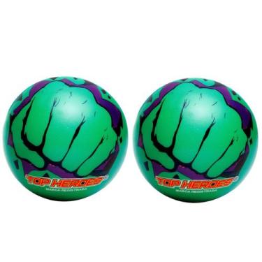 Imagem de 2 Bolas Dente de Leite Super Herói Verde Huk Infantil Vinil - Importud
