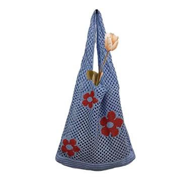 Imagem de Kbinter Fairycore Bolsa Hobo Fada Grunge Estética Hobo Bolsa Estética Tote Bag Acessórios Grunge de Fadas para Mulheres, Azul