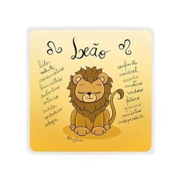 Imagem de Mini Luminária Box LED com Tema de Signo Leão, Alimentação USB, Decorativa para Mesa