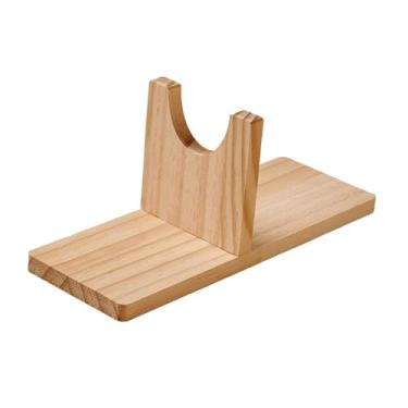 Imagem de KiBcsLic Suporte de madeira para cola quente, organizador de mesa para ferramentas de cola quente, ideal para oficinas de artesanato e trabalhos manuais, Médio