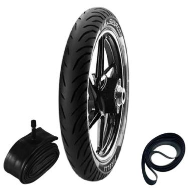 Imagem de Pneu Pop 110 Biz 125 Biz 100 Jet 125 80/100-14 49l Super City Pirelli + Câmara + Cinta
