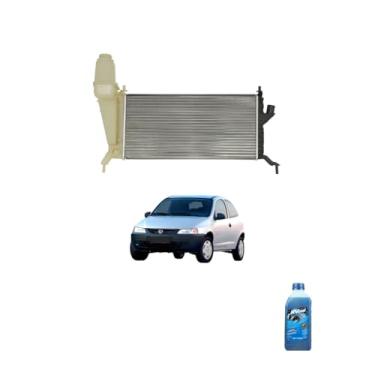 Imagem de Kit Radiador GM Celta 1.0 1.4 2002 a 2006 com Ar + Aditivo Radiador Visconde RV Cool Azul