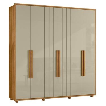 Imagem de Guarda Roupa Casal Veronese Ripado 6 Portas Cumaru/opala - Madetec Cumaru/opala