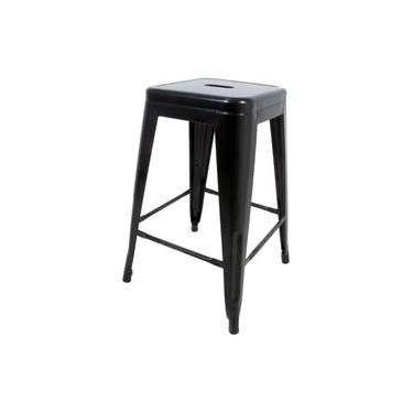 Imagem de Banqueta Média 61cm Para Cozinha Bar Bancada Balcão Tolix Iron Industrial Preto