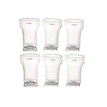 Imagem de Jogo 6 Copos Dupla Parede Suco Drink 350ml Bugatti
