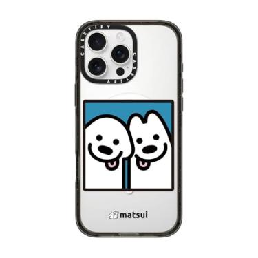 Imagem de CASETiFY Capa Impact para iPhone 16 Pro Max [2,5 m 4X proteção contra quedas de grau militar/compatível com Magsafe] - Cheek-to-Cheek - Preto transparente