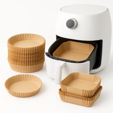 Imagem de Papel Manteiga Descartável para Air Fryer – Forro Biodegradável Antiaderente Redondo e Quadrado 16 e 20 cm para Fritadeira, Forno e Micro-ondas (20CM - Redonda)