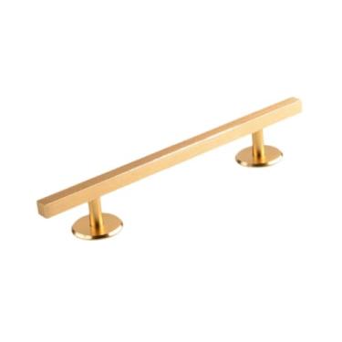 Imagem de KiBcsLic Trilho de skate de dedo, rampa de obstáculos, ótimo complemento em aço inoxidável para parques, mini corrimão quadrado para skate de dedo, brinquedo, Dourado 20cm X 1.2cm