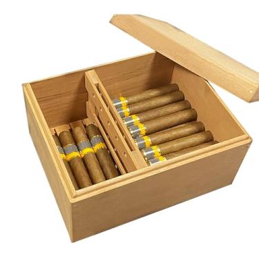 Imagem de Umidor de cedro espanhol, caixa de charutos com madeira de cedro sem cola sem laca 4 especificações divisória removível B