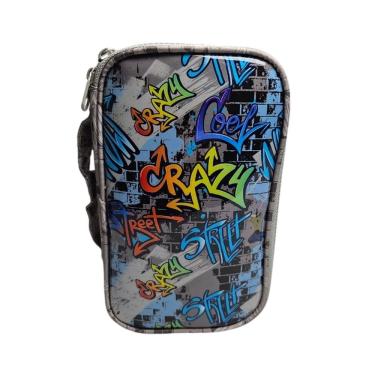 Imagem de Estojo Escolar Box Crazy Gratife Grande Reforçado Organizado Volta as Aulas Menino Masculino Estilo