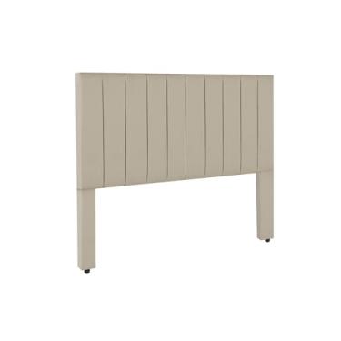 Imagem de Cabeceira de Cama box com pé Ibiza Vazada em Linho/Courino ou Suede - Decoração de quarto ideal para o Brasil(Suede Palha,Queen 1,60)