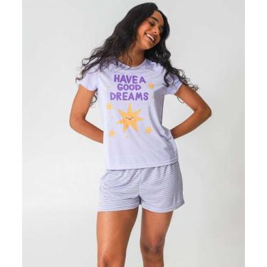 Imagem de Pijama Feminino Estampa Frase Marisa Lilás-72018, Lilás, P