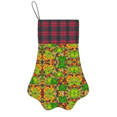 Imagem de SKKNT Meias de Natal com estampa de sapo, animais de estimação, decoração de Natal, cães, gatos, árvores, doces, presente, conveniente