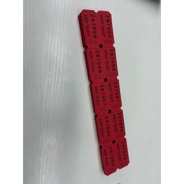 Imagem de THEBLUETOUCH Ingressos de sorteio vermelho de 5 x 5 cm, total de 1000 peças com números consecutivos, bilhete duplo para eventos, entrada, recompensa de classe, arrecadação de fundos e prêmios - 250