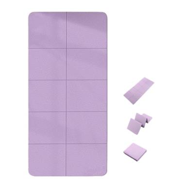 Imagem de Tapete de ioga TPE dobrável de 6/8 mm de espessura - Tapete de exercício portátil antiderrapante para academia em casa, escritório, descanso infantil e uso no dormitório