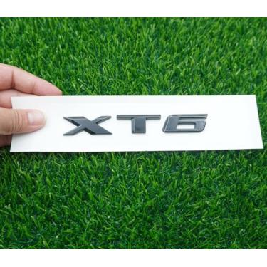Imagem de 1 peça XT6 Emblema traseiro porta-malas Decklid letra 3D crachá placa de identificação decalque esportivo substituição para XT6 (preto brilhante)