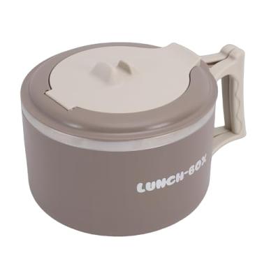 Imagem de Asixxsix Fogão de Ramen de Micro-ondas, Tigela de Ramen Interna de Aço Inoxidável Com Colher e Alça Dobrável, Tigela de Macarrão para Micro-ondas, Fogão de Macarrão para Apartamento de (Café)