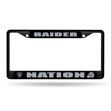 Imagem de Rico Industries Moldura para placa de licença cromada padrão NFL Las Vegas Raiders, 15 x 31 cm