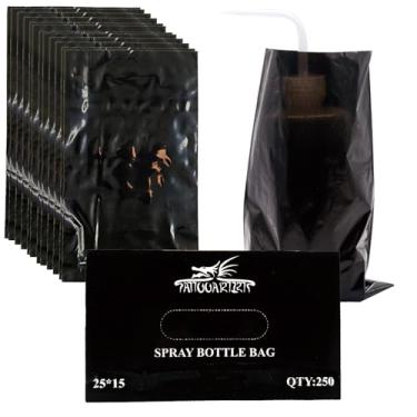 Imagem de Weegeeks 250 peças de tampas de garrafa de tatuagem preta - Mangas descartáveis de 500 ml para frascos de lavagem, mangas protetoras para tinta de tatuagem e materiais de artesanato