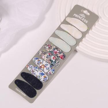 Imagem de 10 peças de grampos de cabelo para bebês meninas 5,5 cm estampa floral infantil infantil antiderrapante pequenos grampos de cabelo acessórios de presilhas de flores para bebês Gilrs (10 peças-T)