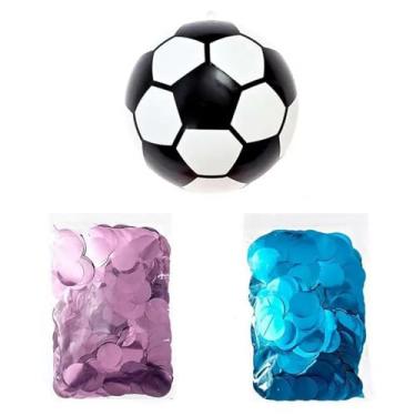 Imagem de Baby Gender Reveal Football Futebol de Revelação Gênero com Pó Milho ou Restos Papel Glitter Artigos Festa Jogo Interativo Feriado Presente Pequeno Cr