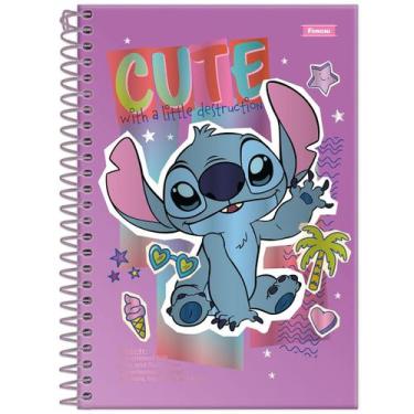 Imagem de Caderno universitário 1 matéria Stitch 80 folhas Foroni, Cute