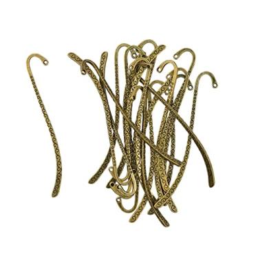 Imagem de segolike 20 peças de marcadores de livro com padrão de linhas de contas de metal para materiais de escritório de livros