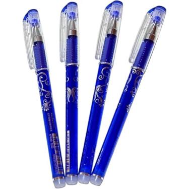 Imagem de Caneta Apagável Mágica Ponta Fina 0.5mm Esferográfica Preto e Azul Fantasminha Canetas Que Apaga com Calor- Kit com 1/2/3/4 Unidades (04)