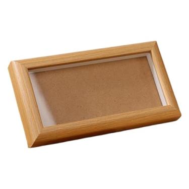 Imagem de Baoblaze Porta-retratos multifuncional com caligrafia, suporte para cartões e moldura, e, ideal para estantes armários, Segure 3 Cartas