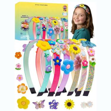 Imagem de Bandanas DIY para meninas – Kit de fabricação de tiaras, conjunto decorativo de atividades artesanais, presente para idades de 6 a 9 anos, presentes de Natal para meninas