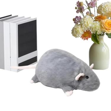 Imagem de Boneca de pelúcia de ratos – Boneca animal e macia – Brinquedo de pelúcia realista para sala de estar, quarto, prateleira, mesa, estudo, berçário, homens, crianças e meninos